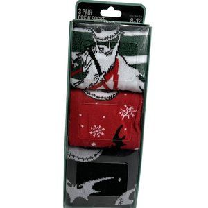 Disney Nightmare Before Christmas Mens Crew Socks 3 Pack Shoe Size 8-12 Bioworld